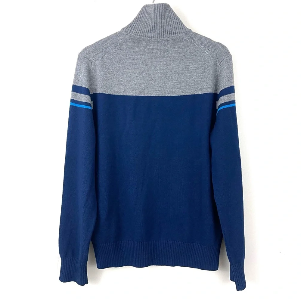 Banana Republic Extra Fine Merino Wool Blend 2 Tone Snap Neck Knit Sweater